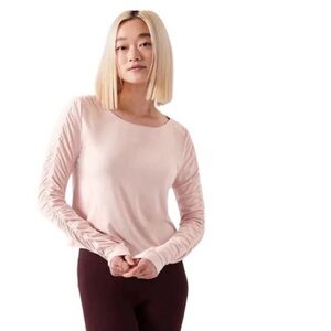 Athleta Rouched Long Sleeved Top